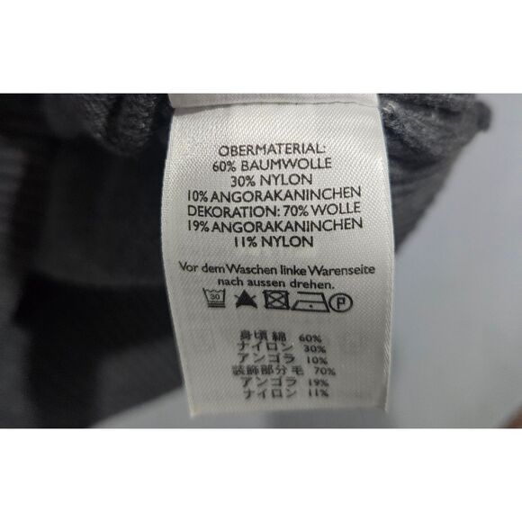 Eddie Bauer Tall Angora Blend Sweater Gray Snowflake Embroidered Sz Medium Tall - Picture 4 of 7